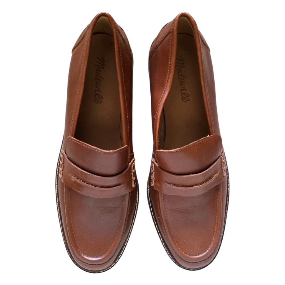 MADEWELL The Corinne Lugsole Loafers Dried Maple Brown Tan Leather Size 8 Womens - Picture 4 of 7